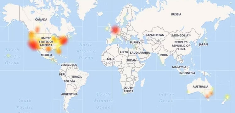 Credit: Disney+ outage map 