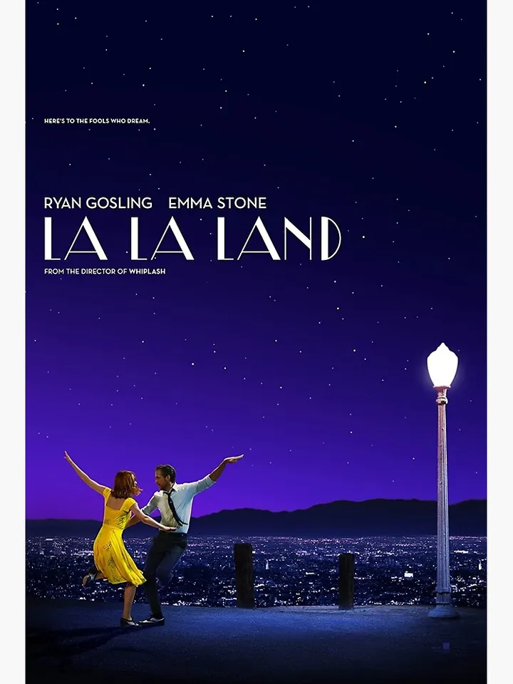 A Poster From The Movie La La Land, Starring Emma Stone And Ryan Gosling. 